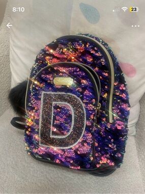 justice ombre initial mini backpack Girls Sequin Pom Pom Blue/Green (P): Buy Online at Best Price in UAE Justice Sequin Mini Justice Initial